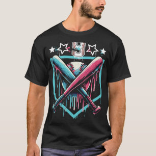 Camiseta Bysebyll Drip Cumpleaños 9 Niños Número 9 Juventud