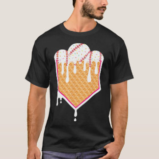 Camiseta Bysebyll Waffle Cone Home Plate With Ice Cream Dri