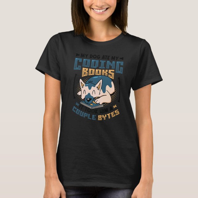 Camiseta Bytes de perro Código de programación de Chiste de (Anverso)