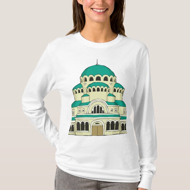 Camiseta Byzantine Architecture Teal Dome Cathedral (Anverso)