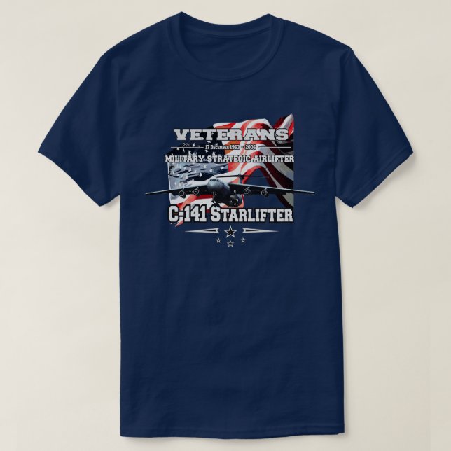 Camiseta C141 Servicio de transporte aéreo militar de Starl (Diseño del anverso)