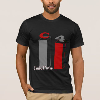 Camiseta C4 las cajas, CodeFour numeran rojo