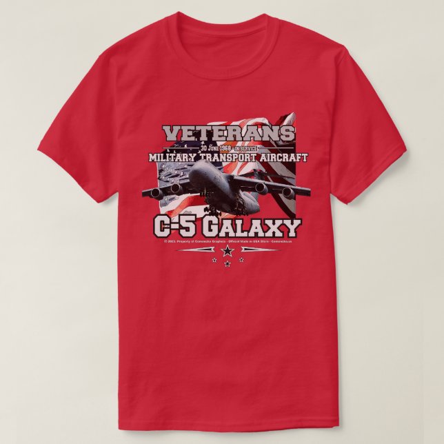 Camiseta C5 Avión de transporte militar Galaxy (Diseño del anverso)