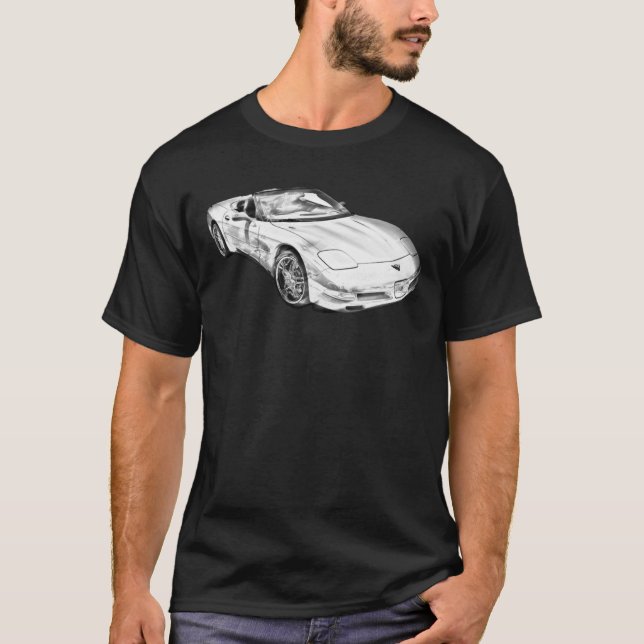 Camiseta C5 Corvette convertible Ilustracion de automóvil m (Anverso)