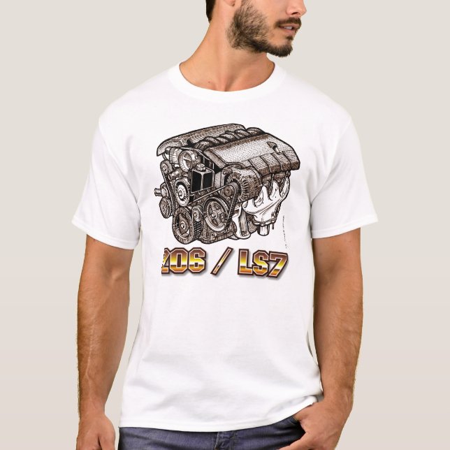 Camiseta C6 motor del Corvette Z06 LS7 (Anverso)