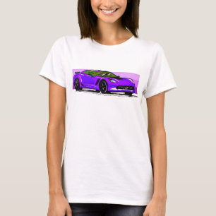 Camiseta C7 Corvette Purple Sportscar con banda rosa