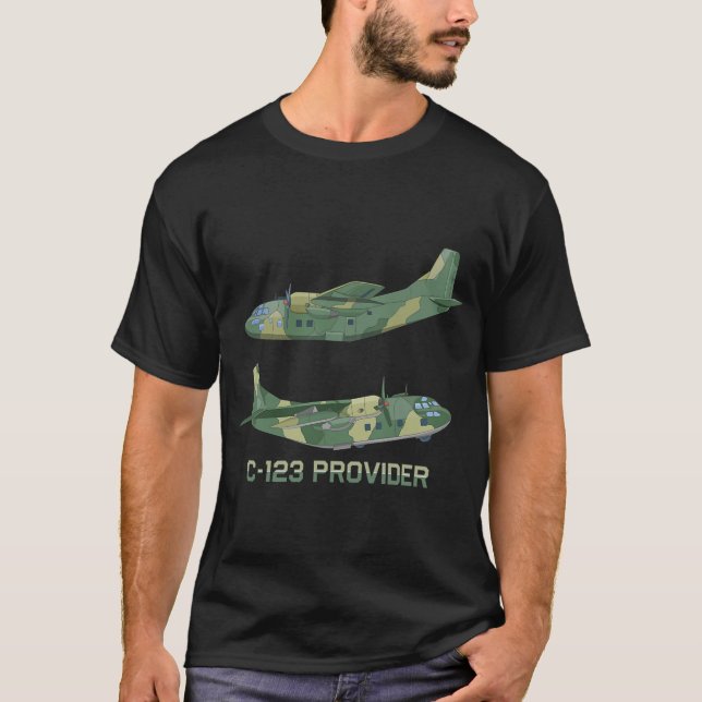 Camiseta C-123 Proveedor Aeródromo Americano De Transporte  (Anverso)