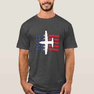 Camiseta C-130 Hércules Jet Blue Stars y Red Stripes