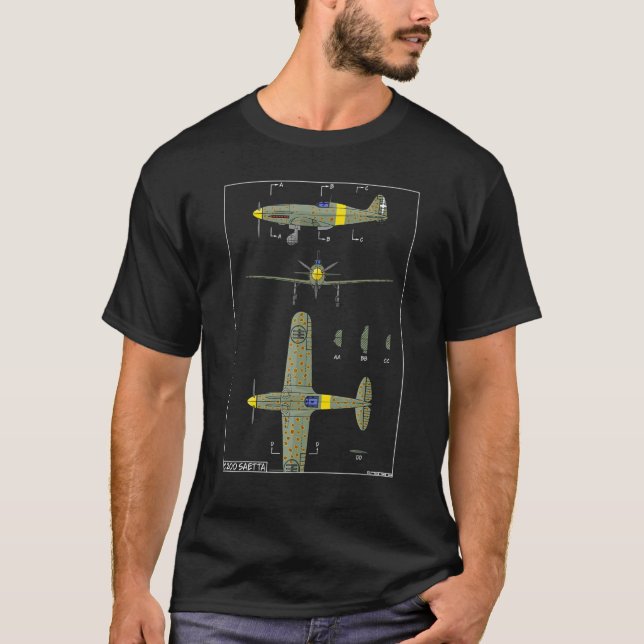 Camiseta C 200 Saetta Italia Diagrama 2 del avión de combat (Anverso)