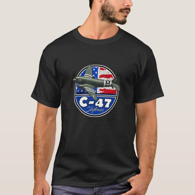 Camiseta C 47 SkyTrain DC 3 Dakota En La Bandera De Estados (Anverso)