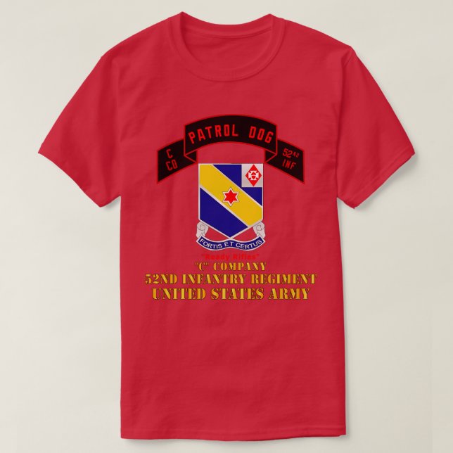Camiseta C Co 52ª Patrulla De Infantería Rifles Listos Para (Diseño del anverso)