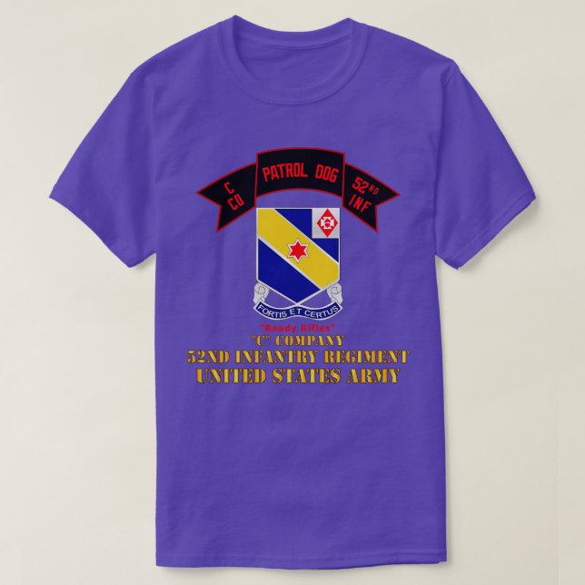 Camiseta C Co 52ª Patrulla De Infantería Rifles Listos Para (Diseño del anverso)