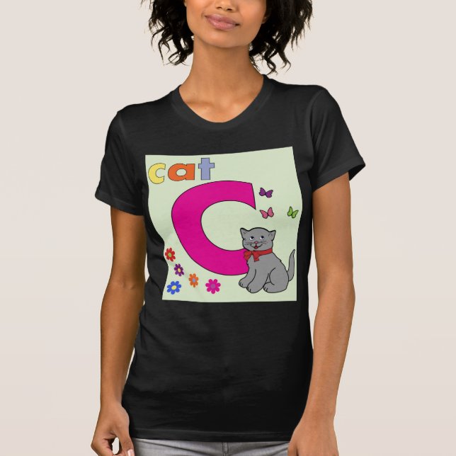 Camiseta C de la letra del gato (Anverso)