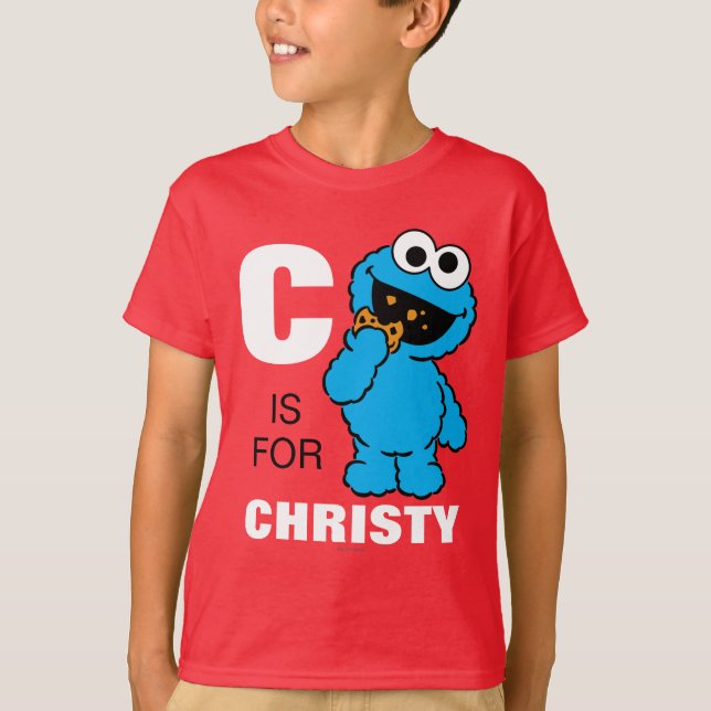 Camiseta C es de Cookie Monster | Añade tu nombre (Anverso)