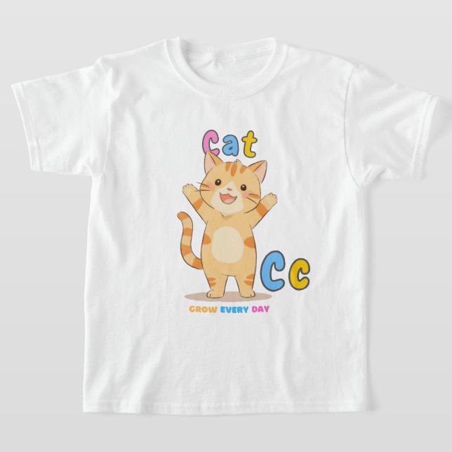 Camiseta "C es para el gato" Tee alfabético - Crecer cada d (Distribución)