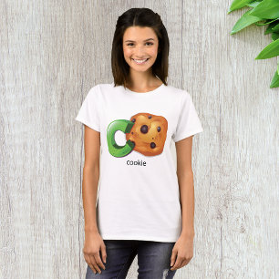 Camiseta C es para la letra del alfabeto de galleta de choc