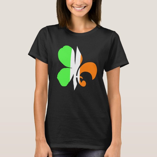 Camiseta C Fleur Louisiana Irish Cajun New Orleans St Patri (Anverso)
