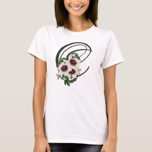 Camiseta C inicial, Vintage Clematis T-Shirt