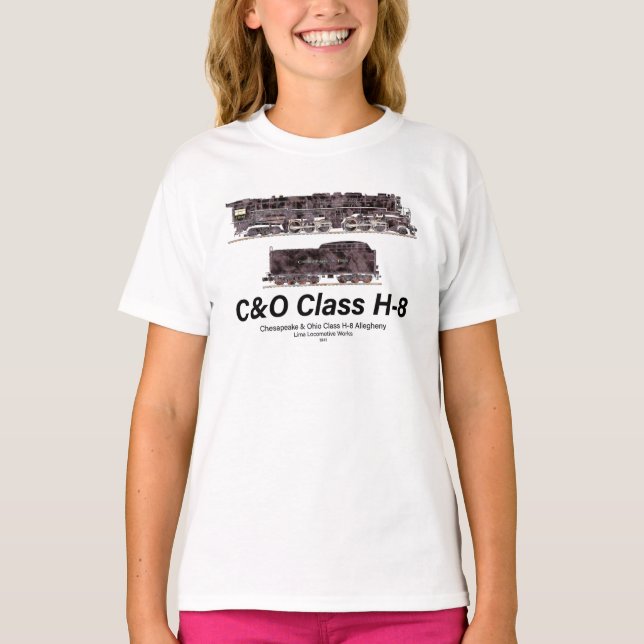 Camiseta C&O Class H-8 Allegheny Steam Locomotive Profile (Anverso)