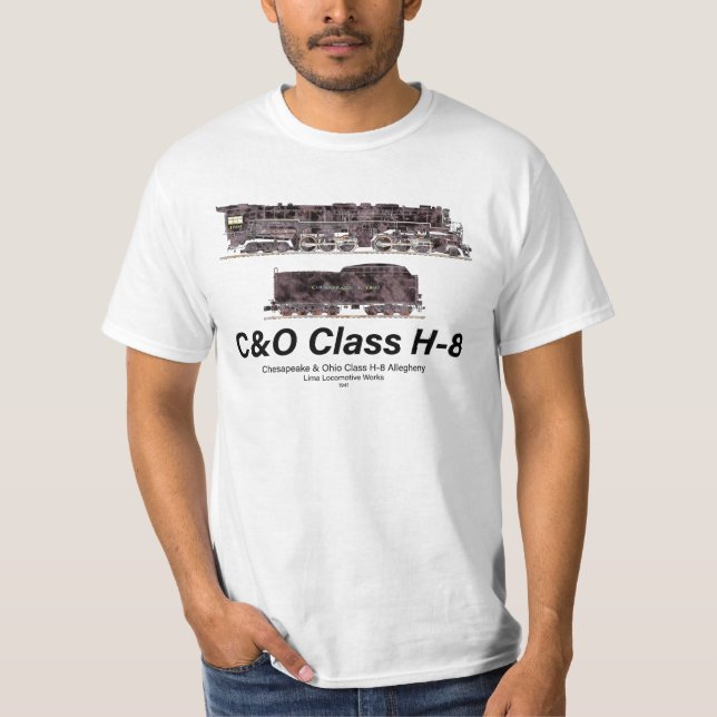 Camiseta C&O Class H-8 Allegheny Steam Locomotive Profile (Anverso)