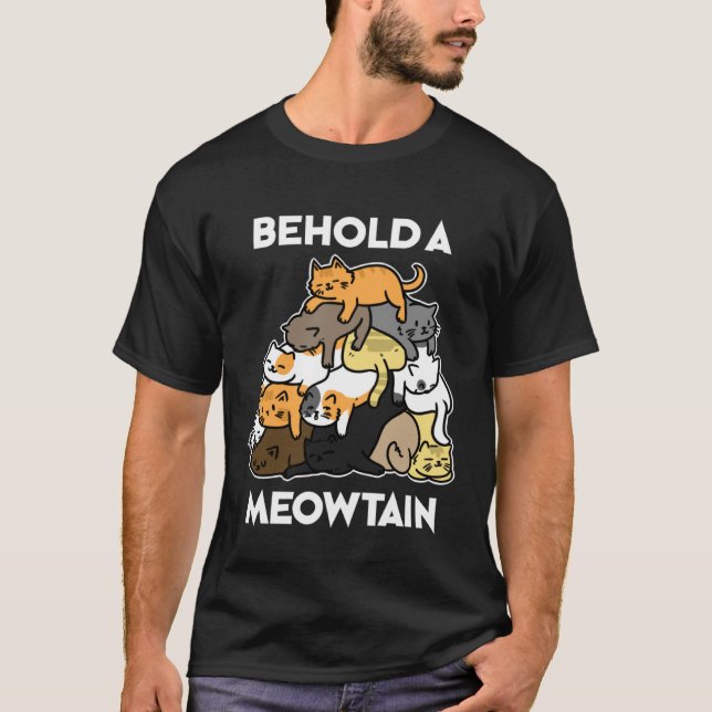 Camiseta Ca Behold A Meowtain Cat Mountain (Anverso)
