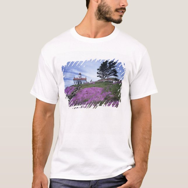 Camiseta CA, Crescent City, faro de Battery Point con (Anverso)