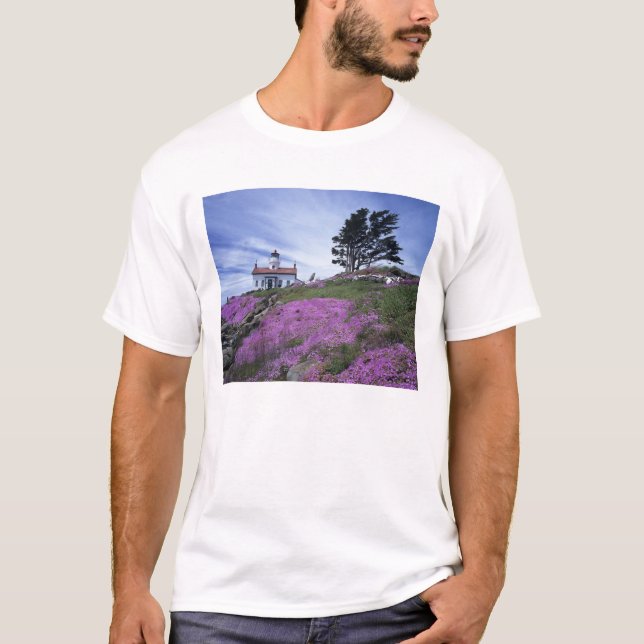 Camiseta CA, Crescent City, faro de Battery Point con (Anverso)