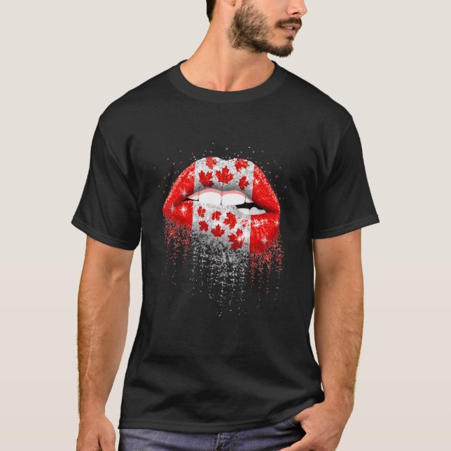 Camiseta Ca Lip Canadá Día Hombres Bandera Canadiense (Anverso)