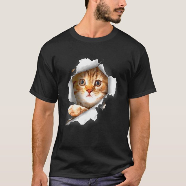 Camiseta Ca Naranja Cat Torn Cloe Kitte (Anverso)