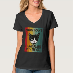 Camiseta Ca negra gracioso lo siento no puedo tener planes