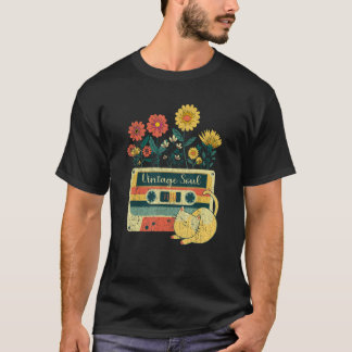 Camiseta Ca para mujer Flor de Alma Retro Flor silvestre