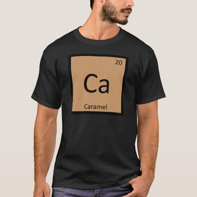 Camiseta Ca - Símbolo de tabla periódica de química caramel (Anverso)