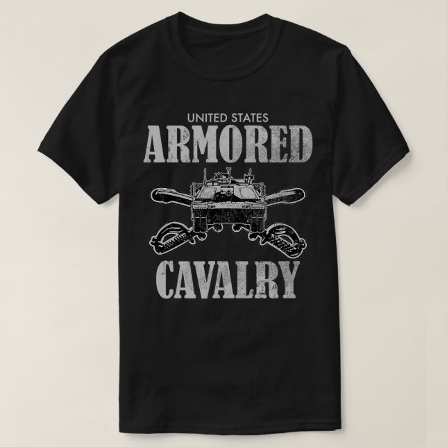 Camiseta Caballería Armada de Estados Unidos (angustiada)  (Diseño del anverso)