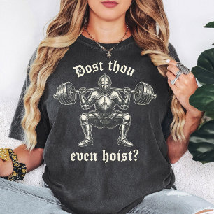 Camiseta Caballero Agachado con Barra de Levantamiento "¿Ti