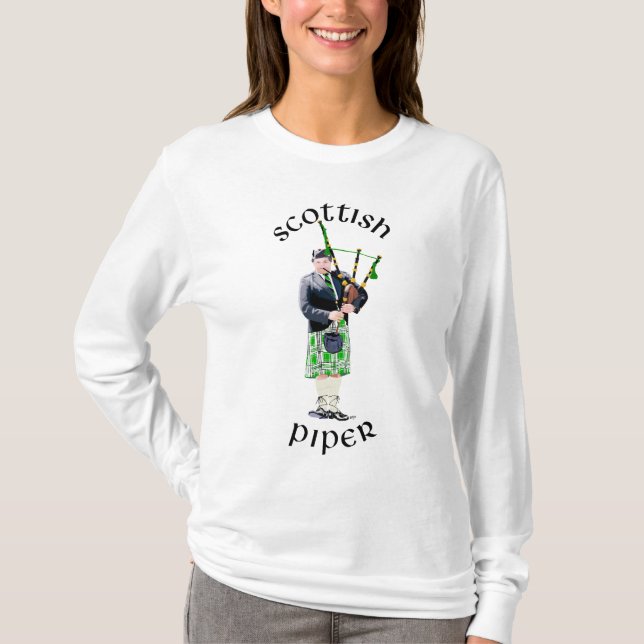 Camiseta Caballero Bagpiper en el Asesino Verde (Anverso)