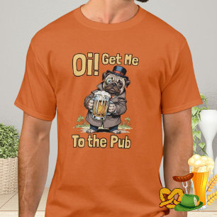 Camiseta Caballero británico Pug London Pub Dog Lover Regal