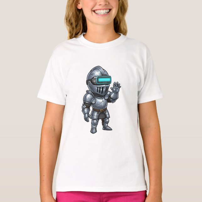 Camiseta Caballero ciberpunk de VR Chibi Kids (Anverso)