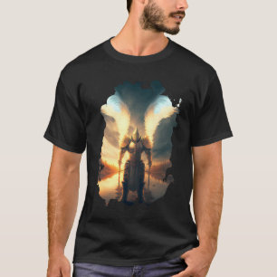 Camiseta Caballero con una lanza en el reflejo del agua