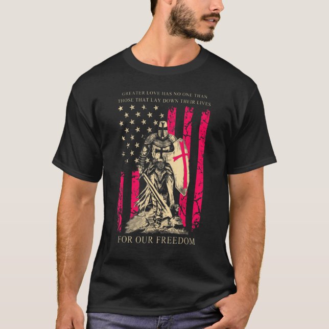 Camiseta Caballero Cruzado Templario Guerrero De Dios Améri (Anverso)