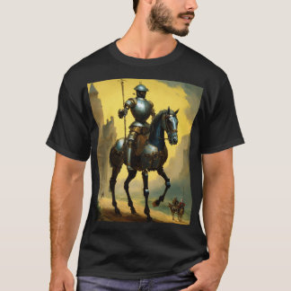 Camiseta Caballero de oro en un majestuoso paisaje medieval