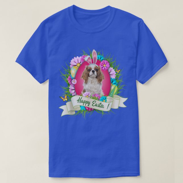 Camiseta Caballero de Pascua Feliz Rey Charles Spaniel (Diseño del anverso)
