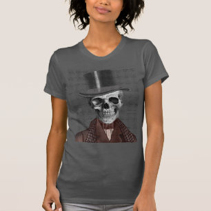 Camiseta Caballero de Skeleton y sombrero superior