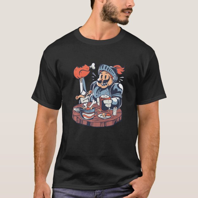Camiseta Caballero gracioso hambriento - Cruzado medieval R (Anverso)