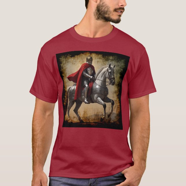 Camiseta Caballero medieval a caballo (Anverso)