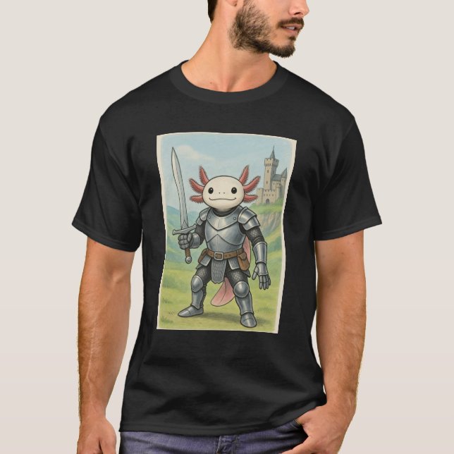 Camiseta Caballero Medieval Axolotl (Anverso)