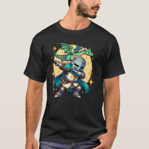 Camiseta Caballero Medieval Dabbing Dragón Divertido Renaci