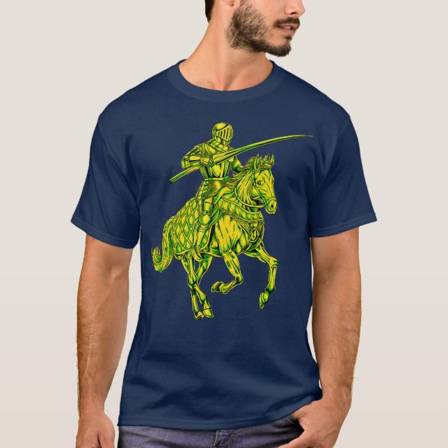 Camiseta Caballero medieval en jousting de caballos (Anverso)