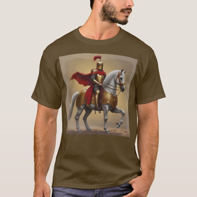 Camiseta Caballero medieval y caballo (Anverso)