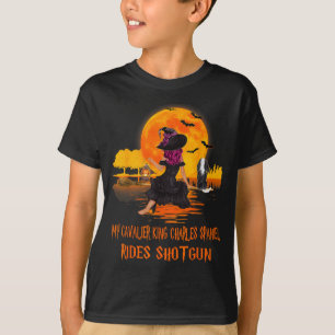 Camiseta Caballero Monta Escopeta Perro Y Bruja Divertido