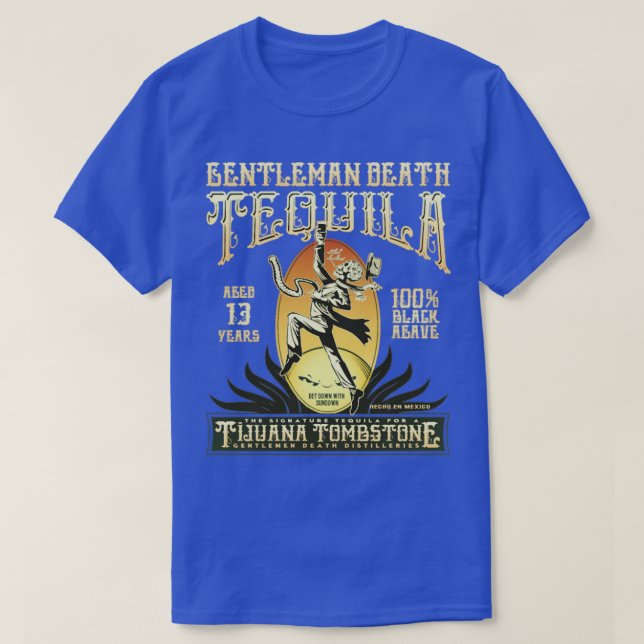 Camiseta Caballero Muerte Tequila Black Abave (Diseño del anverso)